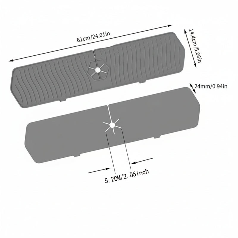 Silicone sink faucet splash guard mat