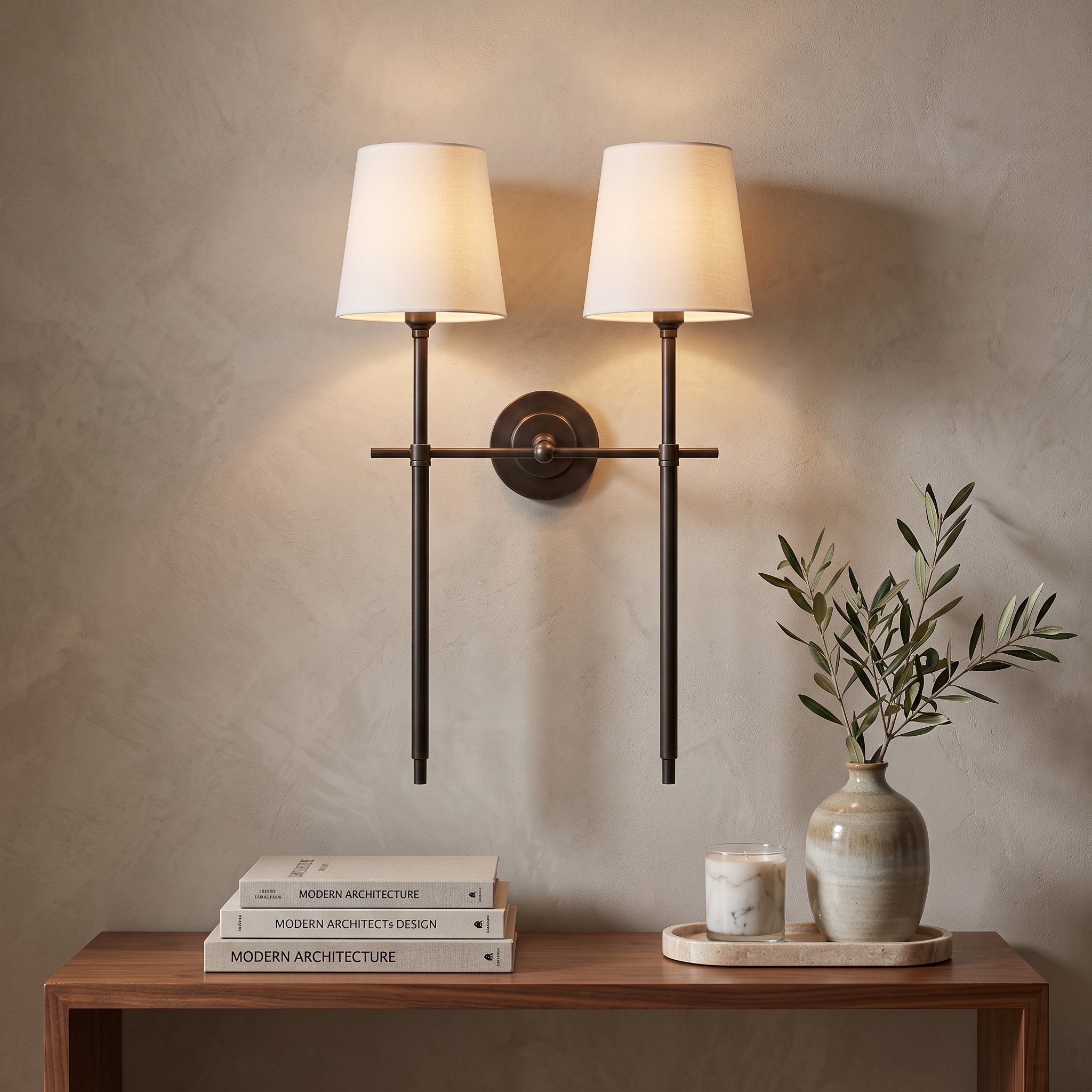Wall light fixture with farmhouse styling