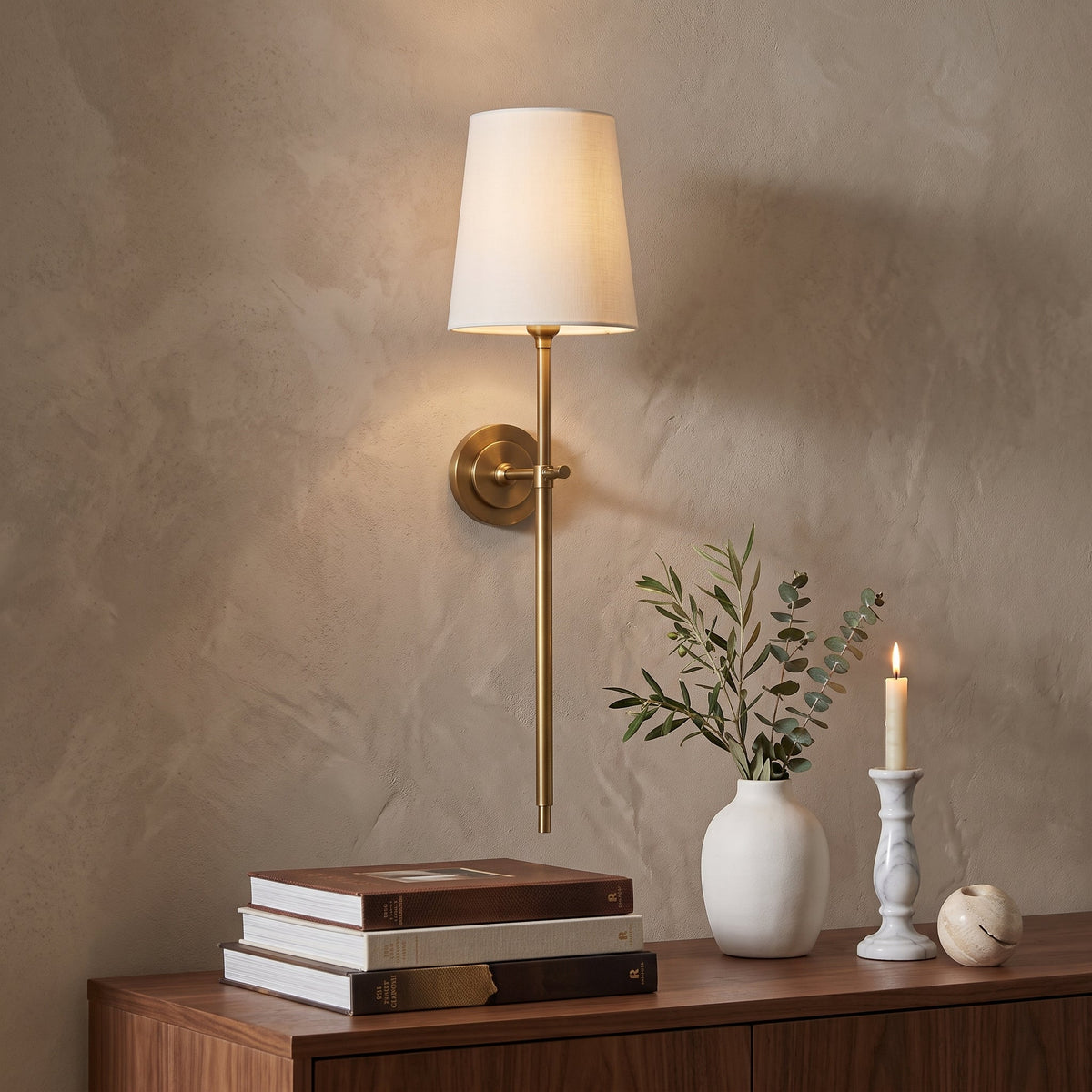 Wall light fixture with farmhouse styling