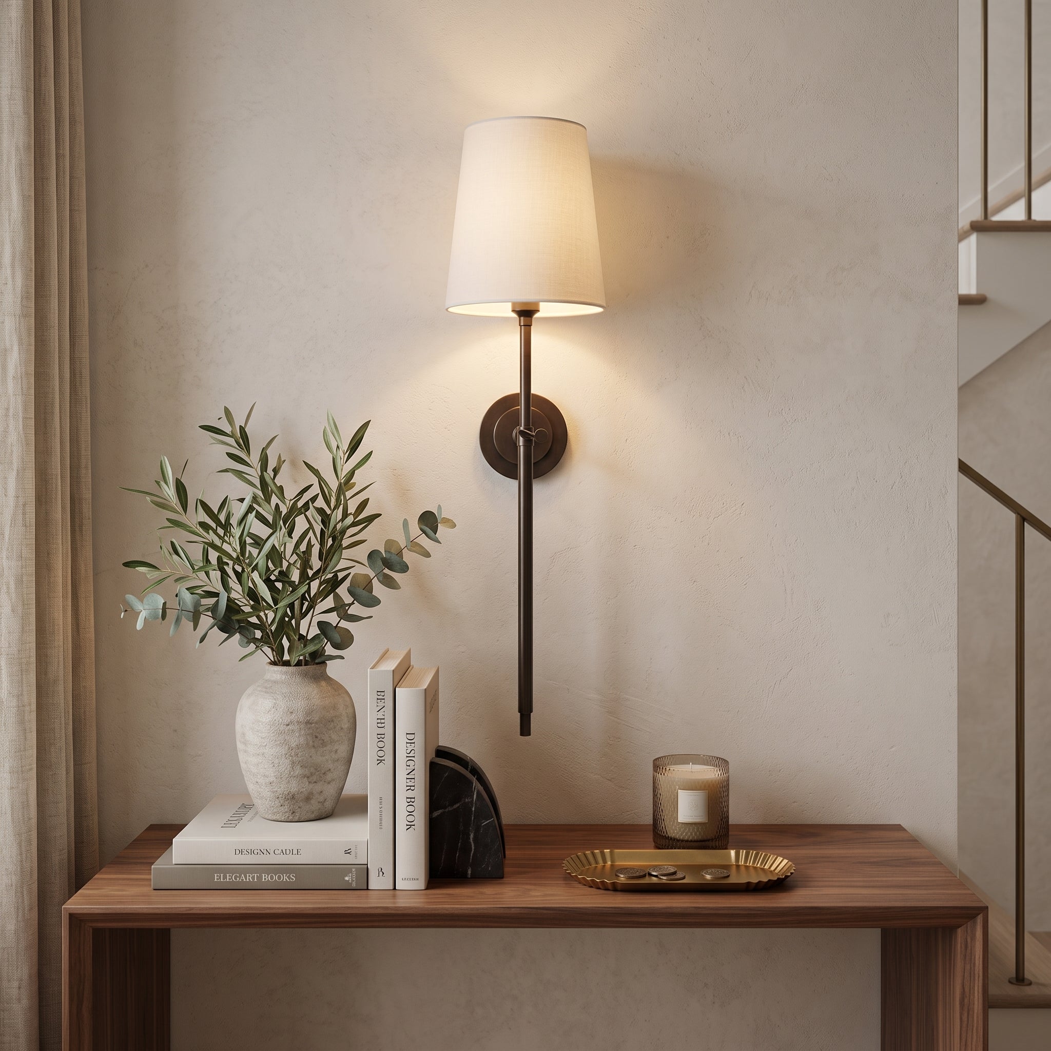 Wall light fixture with farmhouse styling