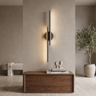 Double head LED wall light fixture - black