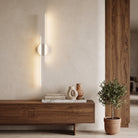 Double head LED wall light fixture - white
