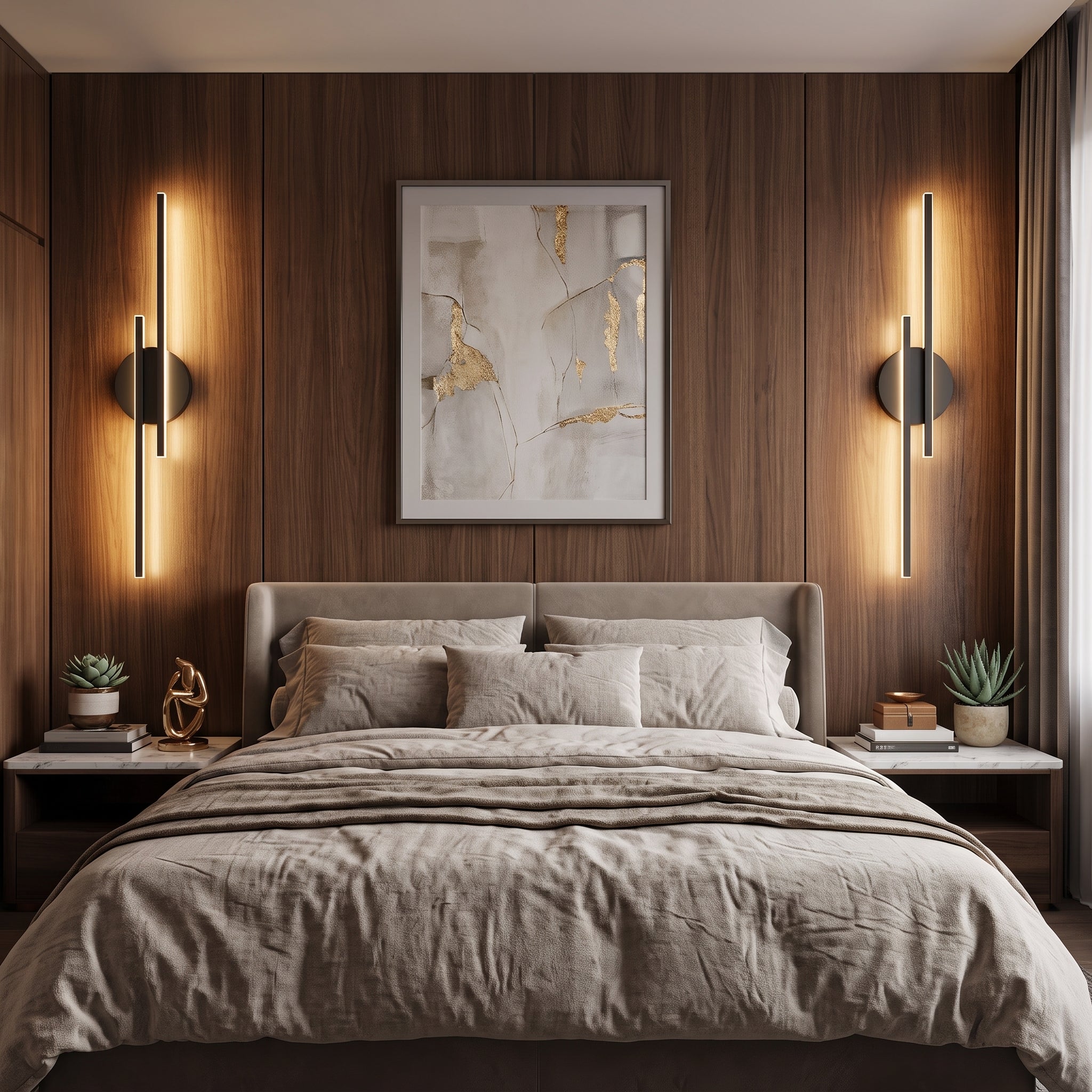 Double head LED wall light fixture