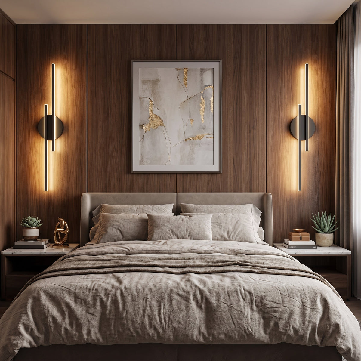 Double head LED wall light fixture