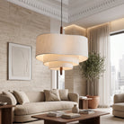 Pendant light with wabi sabi minimalist design - white