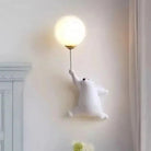 Wall light shaped like polar bear for kids' rooms