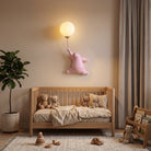 Wall light shaped like polar bear for kids' rooms - pink