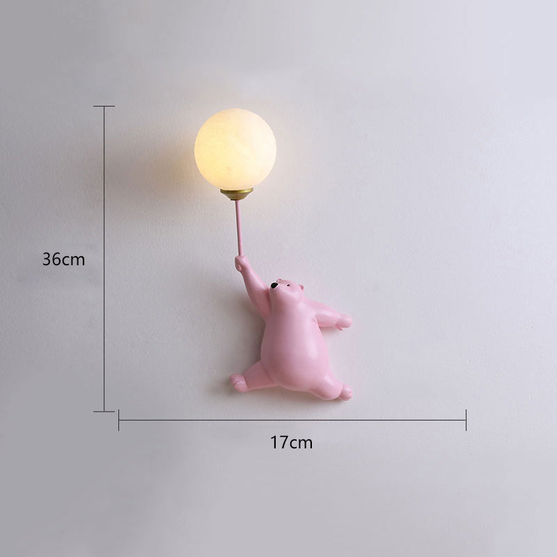 Wall light shaped like polar bear for kids' rooms