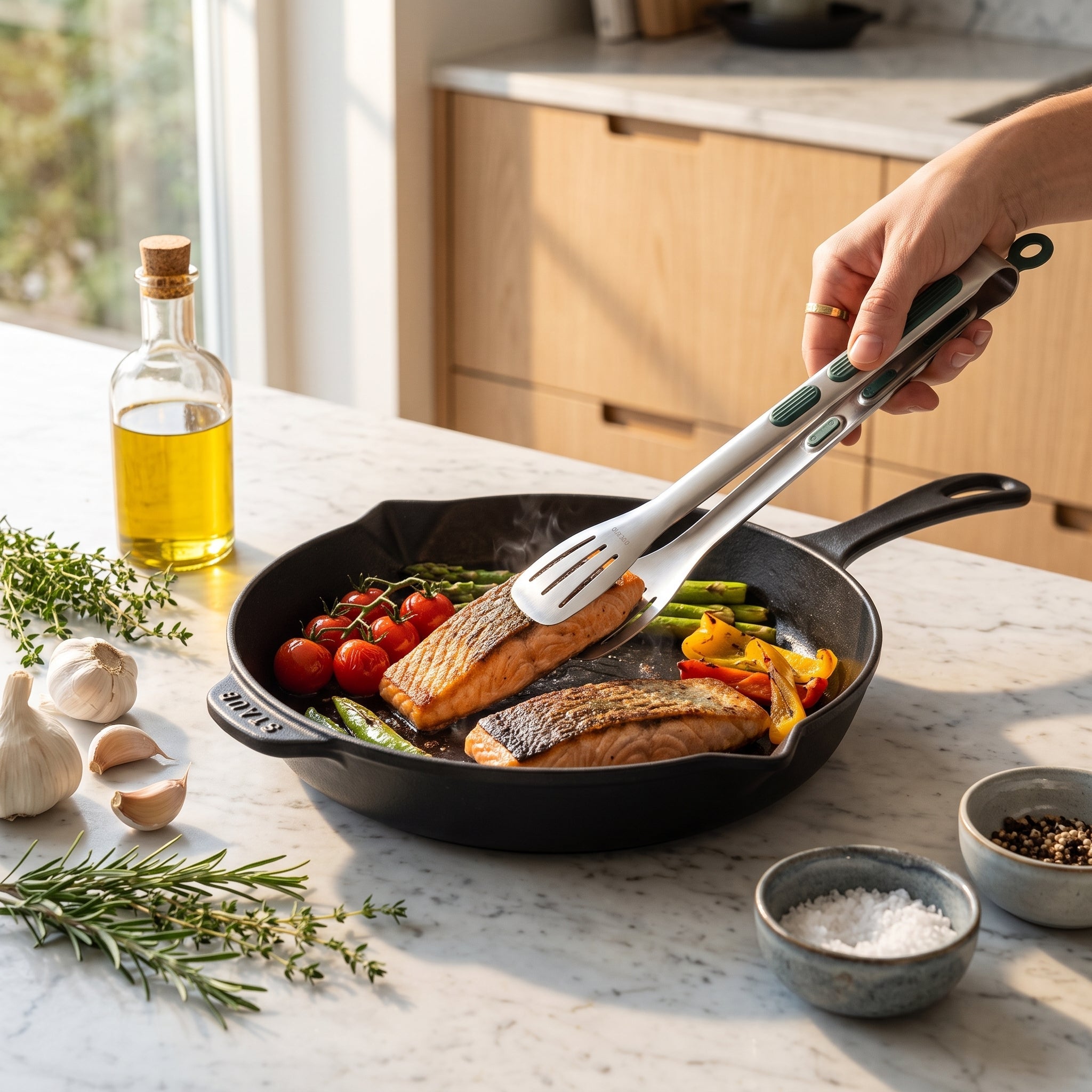 Non Slip Stainless Steel Kitchen Serving Tongs