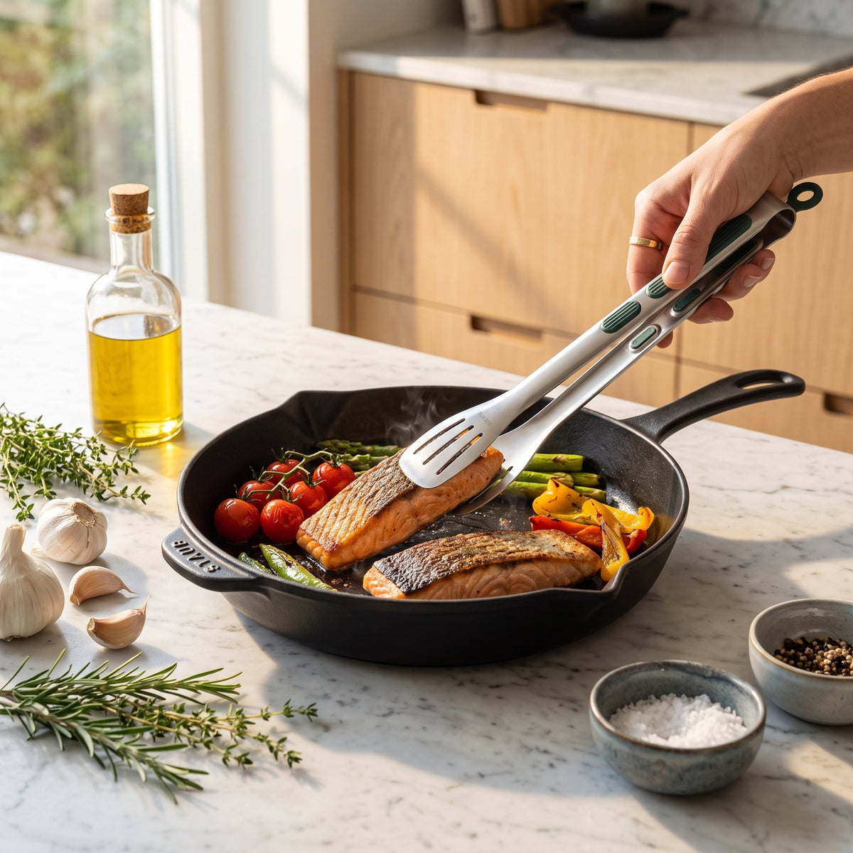 Non Slip Stainless Steel Kitchen Serving Tongs