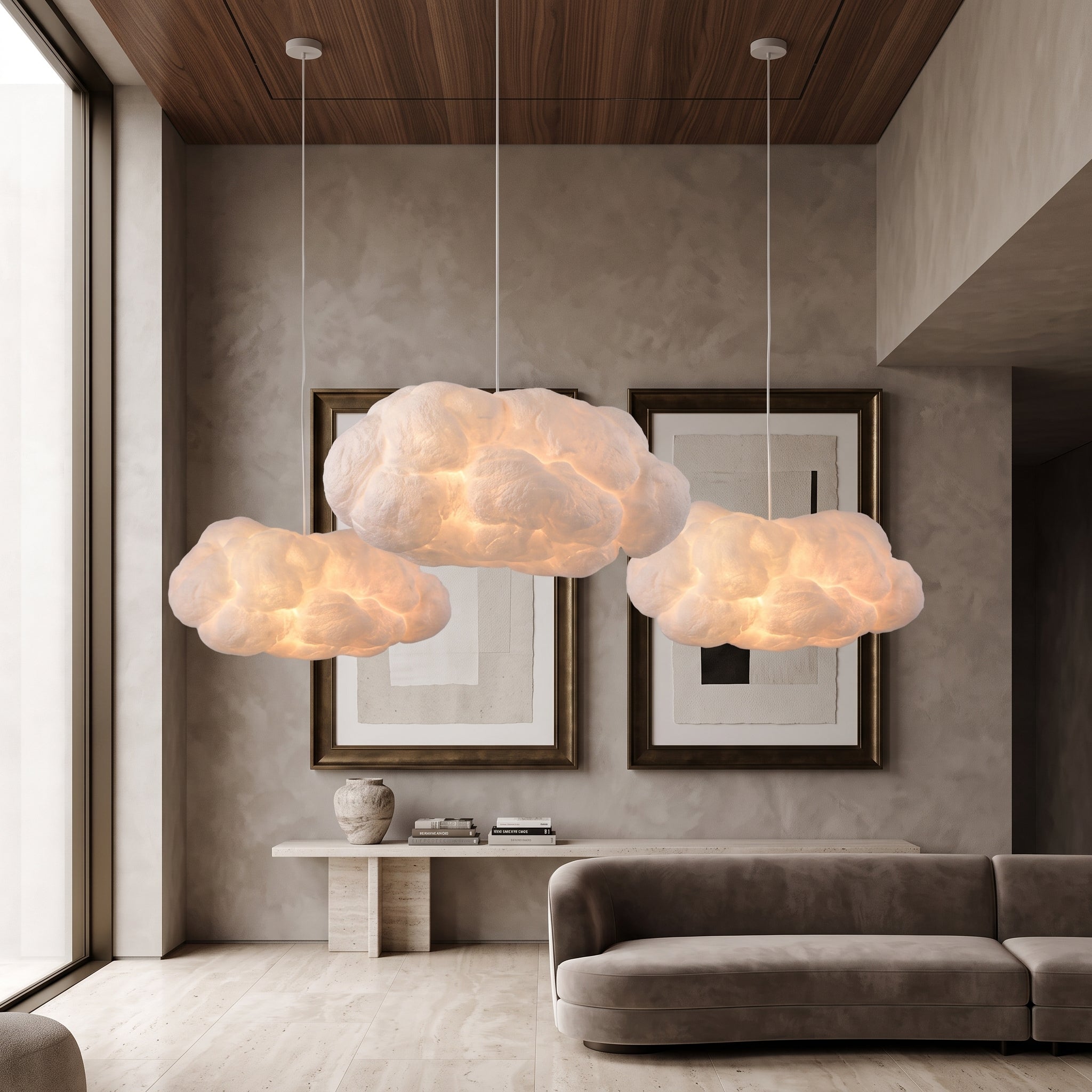 Pendant light with decorative diffused glow