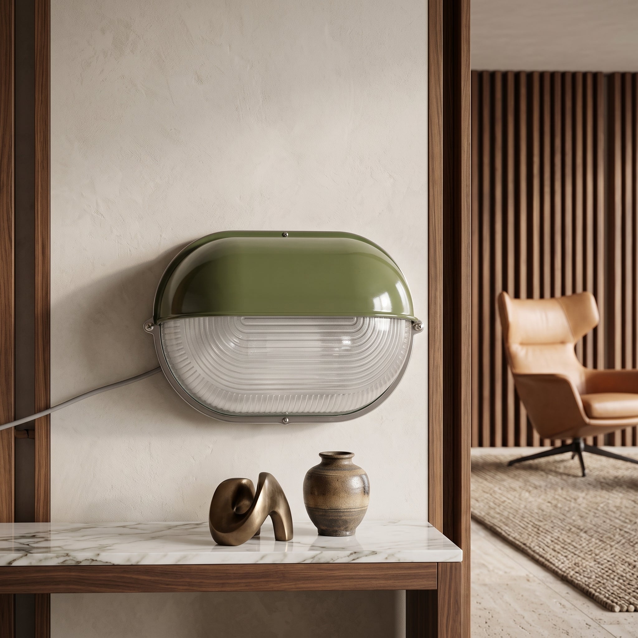 Outdoor wall light with retro lantern design
