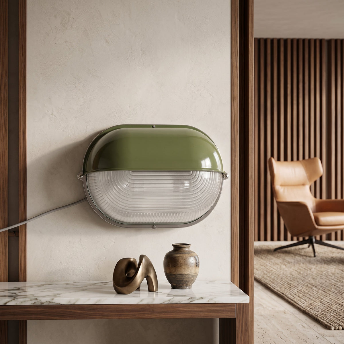 Outdoor wall light with retro lantern design