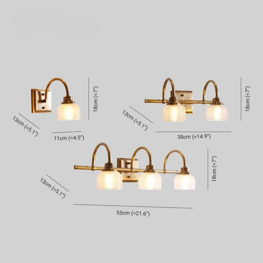 Wall light with glass shade