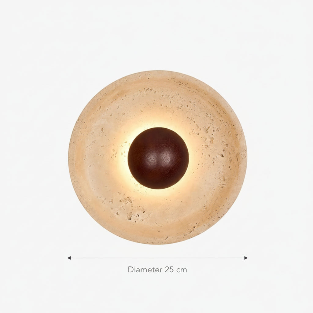 Wall sconce light with textured stone finish