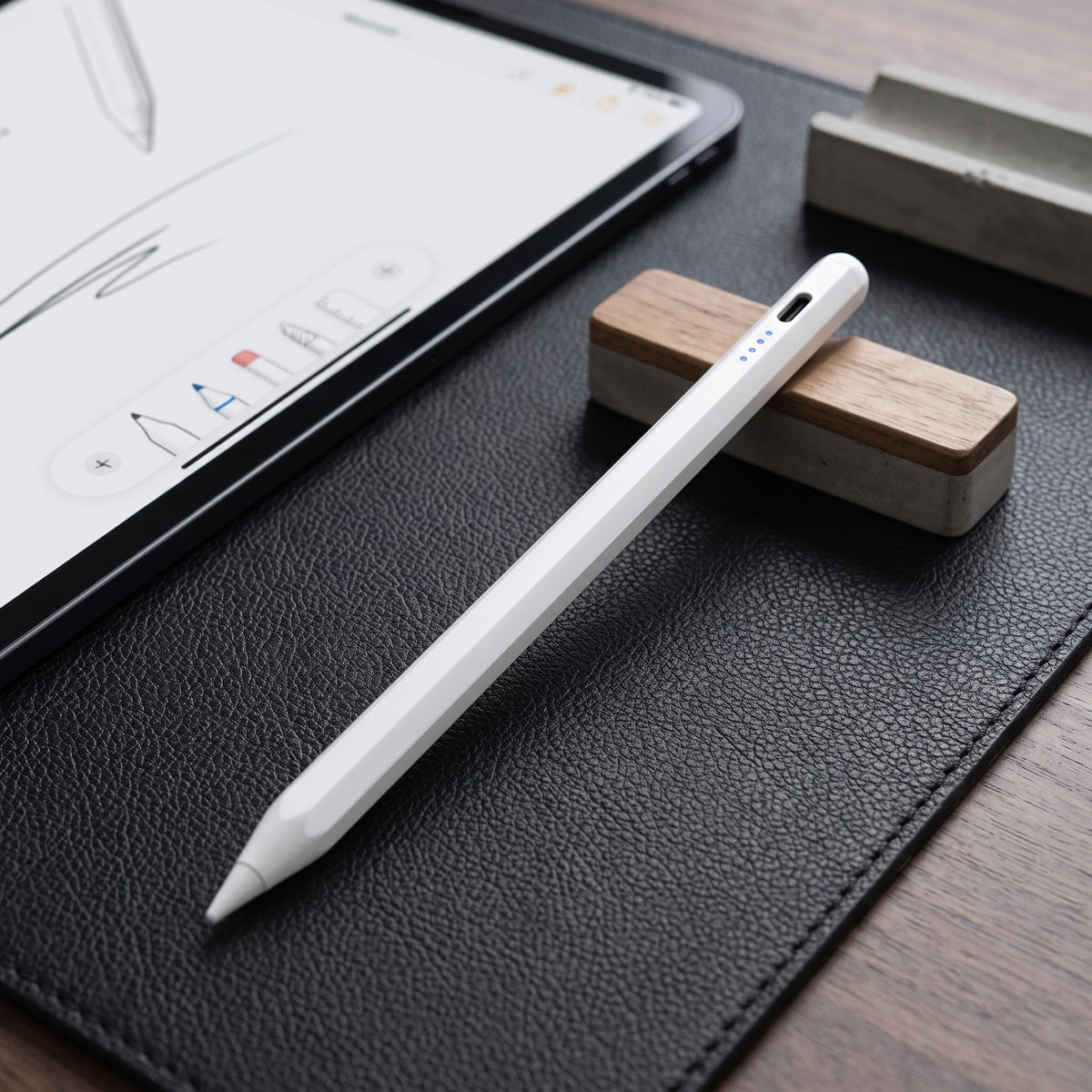 Active Stylus Pen With Battery Indicator For Tablets - white