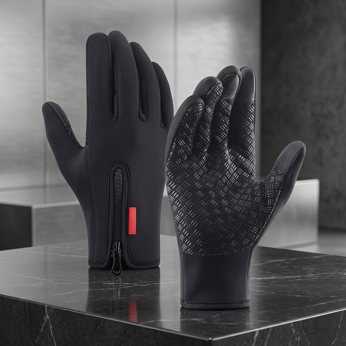 Winter Touchscreen Gloves With Windproof Design - black