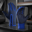 Winter Touchscreen Gloves With Windproof Design - blue