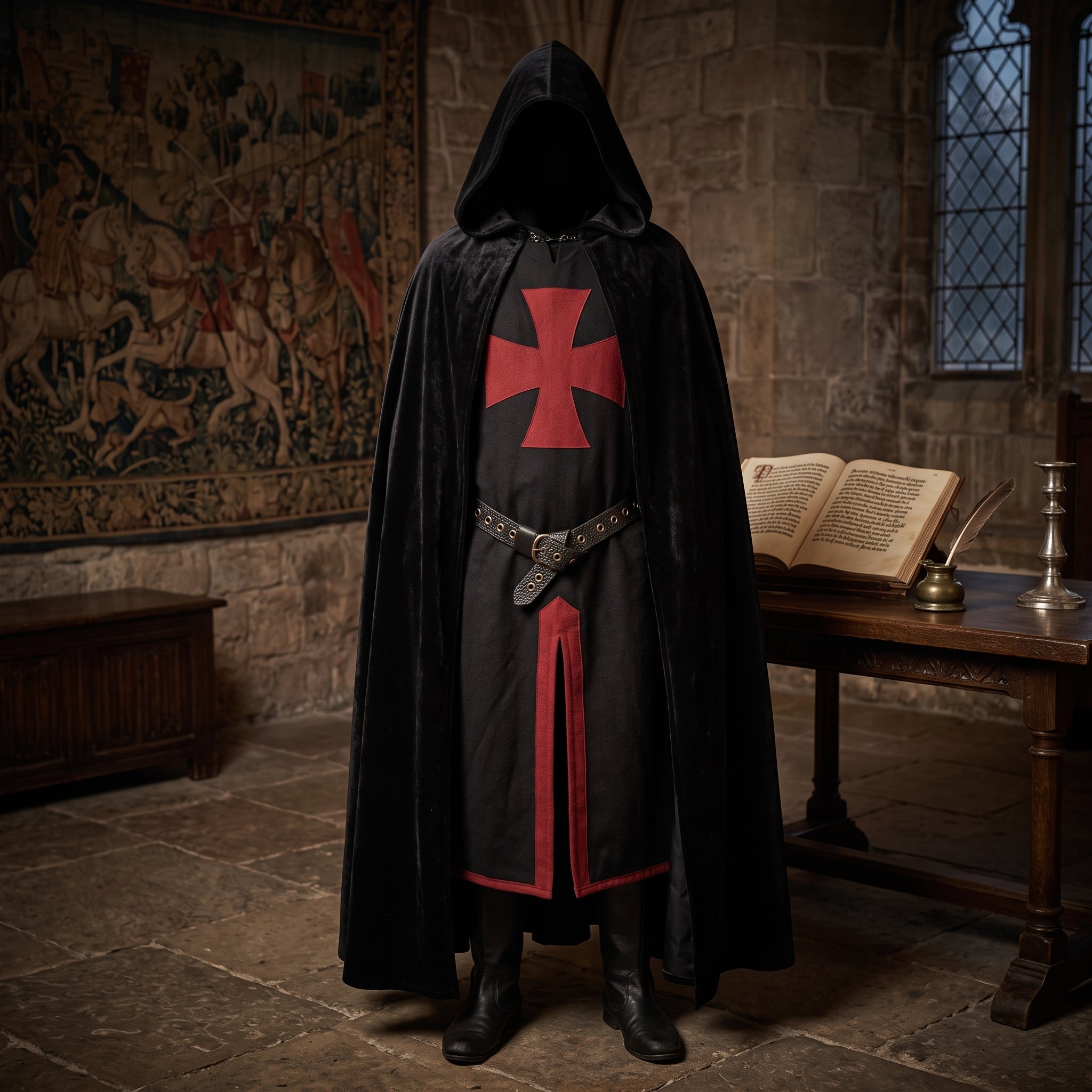 Medieval Costume Cloak With Hood For Events