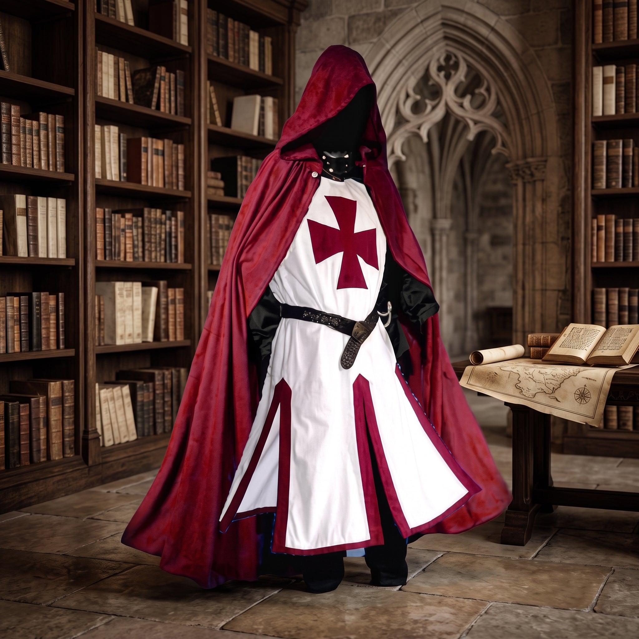 Medieval Costume Cloak With Hood For Events