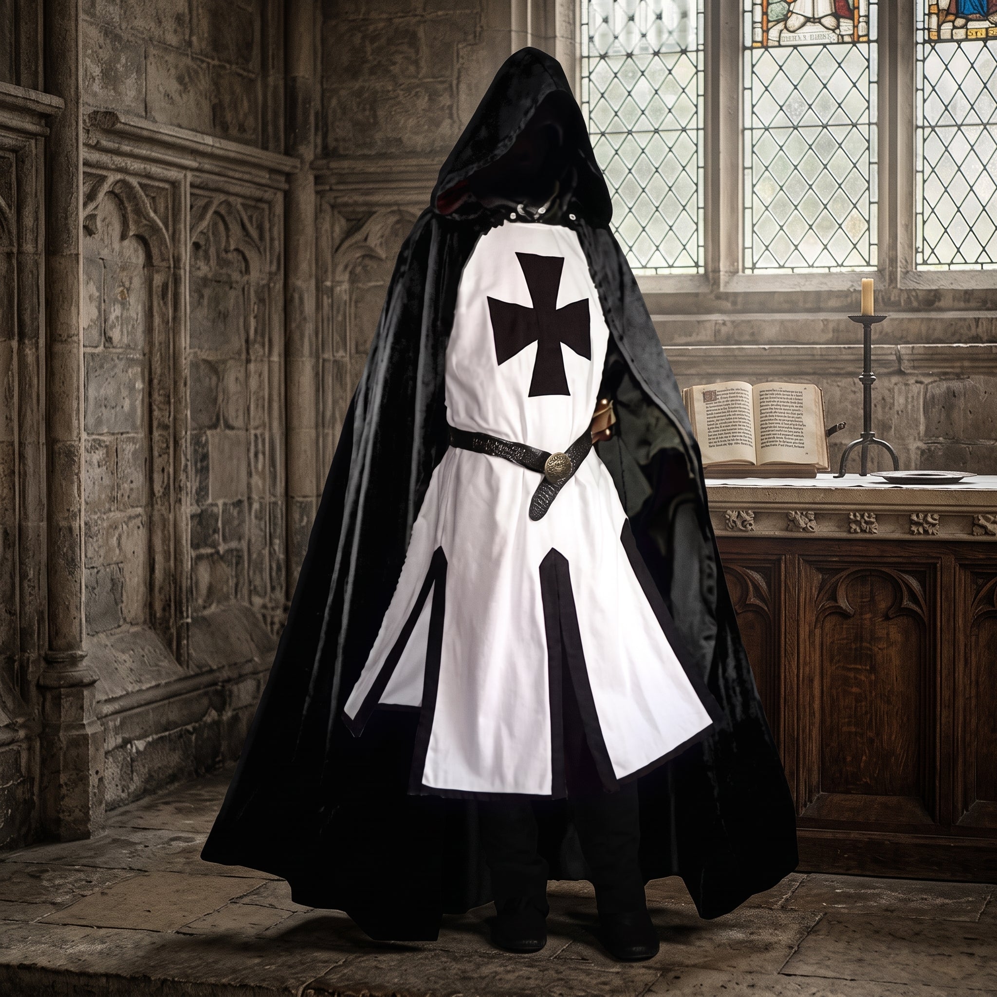 Medieval Costume Cloak With Hood For Events