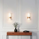 Wall light with frosted glass shade