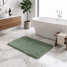 Bath Mat with Long Pile Non Slip Backing - green