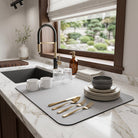 Dish Drying Mat Non Slip Kitchen Counter - white