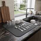 Dish Drying Mat Non Slip Kitchen Counter - gray