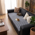 Sofa seat protector cover with quilted pattern - gray calm