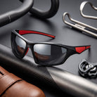 Sports Sunglasses with Polarised UV400 Lenses for Outdoors - red black