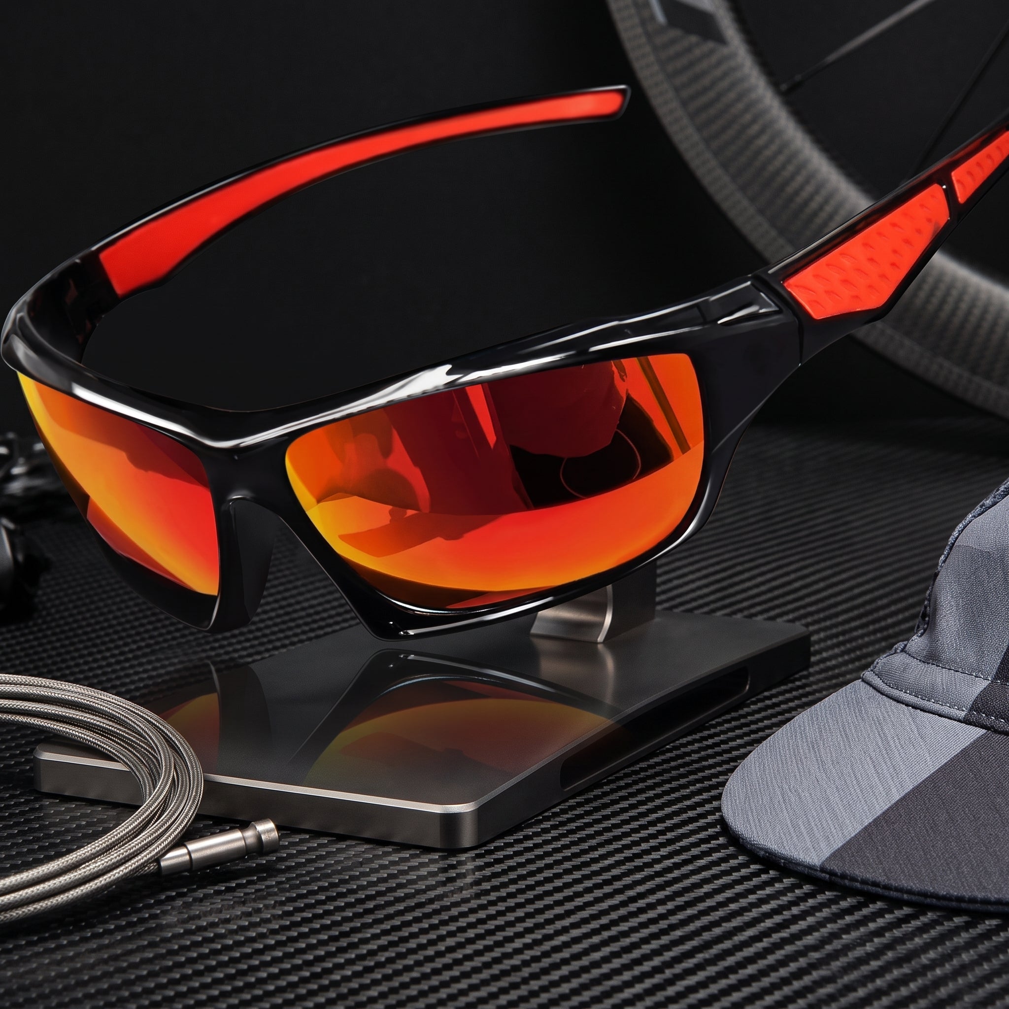 Sports Sunglasses with Polarised UV400 Lenses for Outdoors - orange