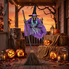 Halloween Decoration with Flying Witch and Light Effects