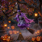 Halloween Decoration with Flying Witch and Light Effects