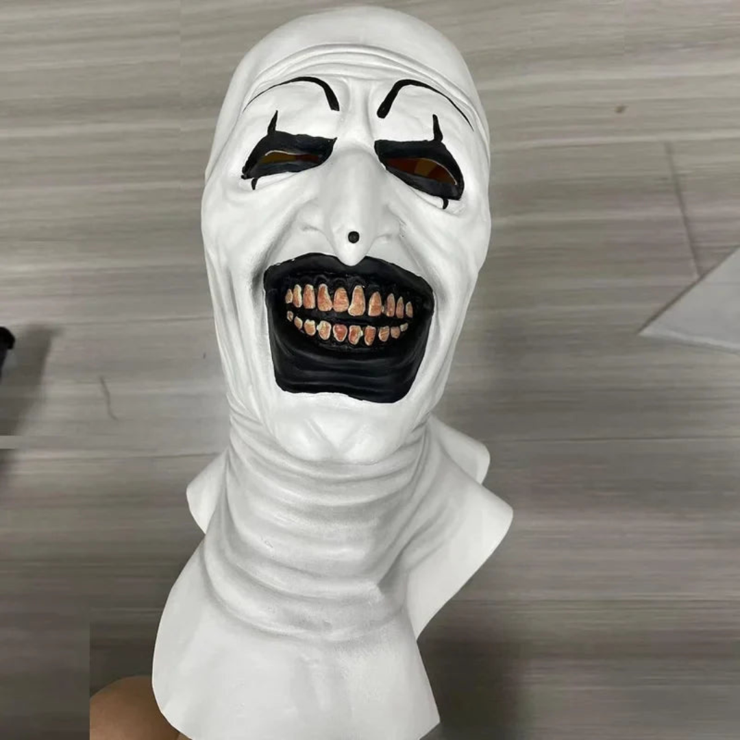 Halloween Costume with Scary Clown Design and Matching Mask