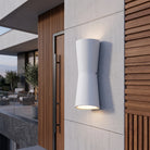 Outdoor wall light with double heads - white