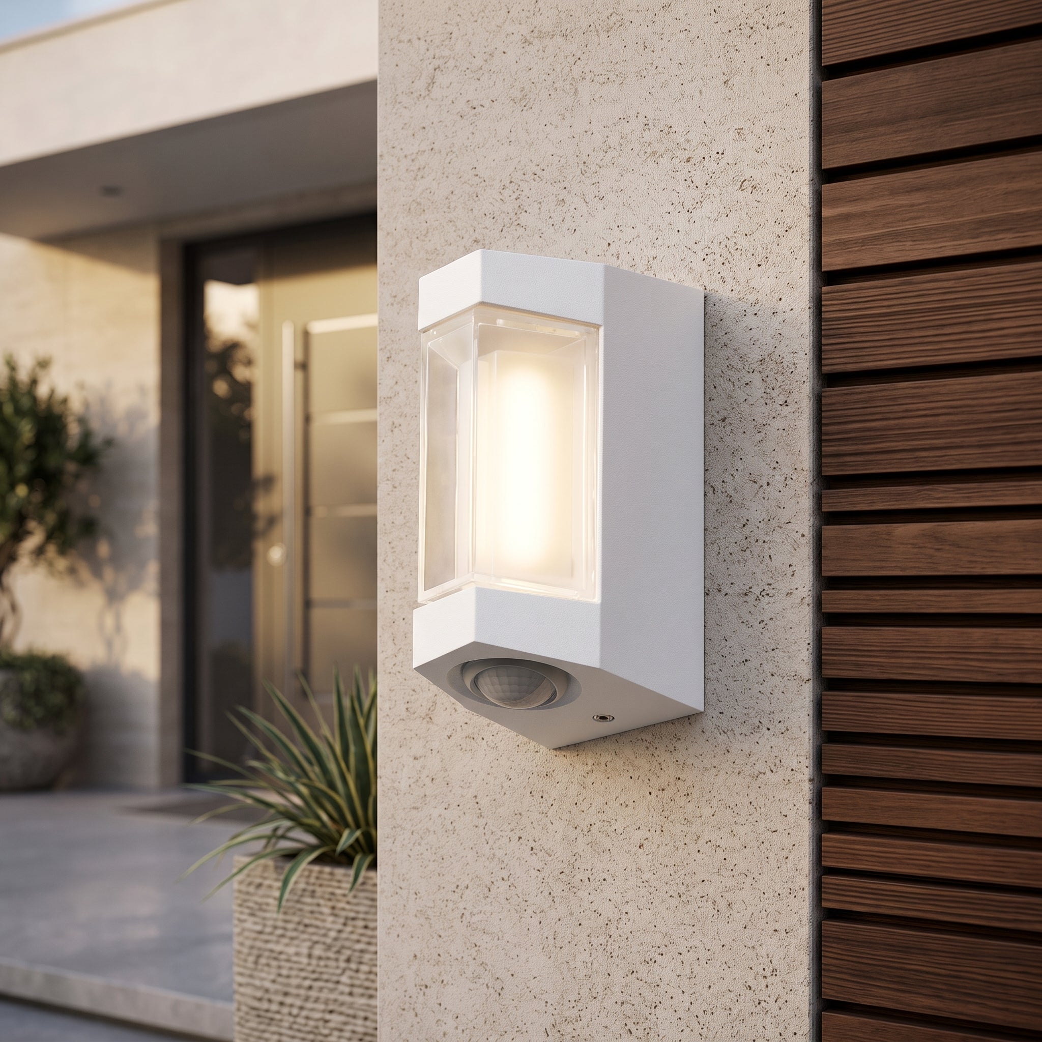 Wall light fixture with up and down lighting - white