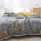 Quilted bedspread blanket set with ginkgo leaves