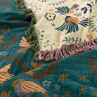 Reversible cotton blanket with nature pattern