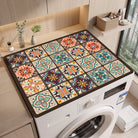 Washing machine mat cover with anti-slip design - retro plaid