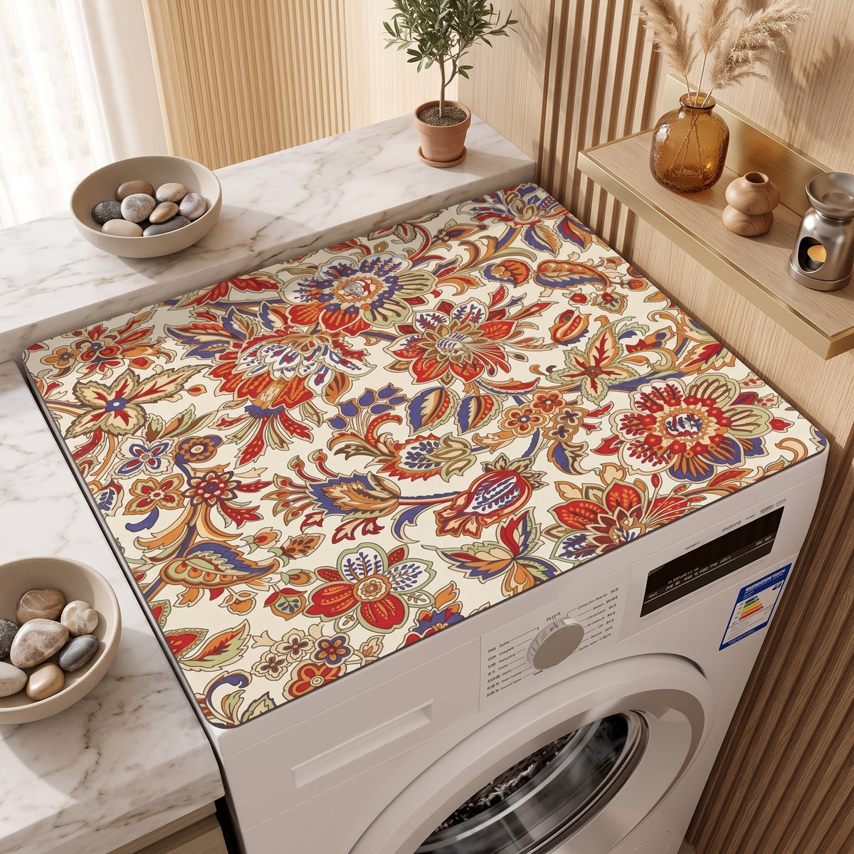 Washing machine mat cover with anti-slip design - vintage