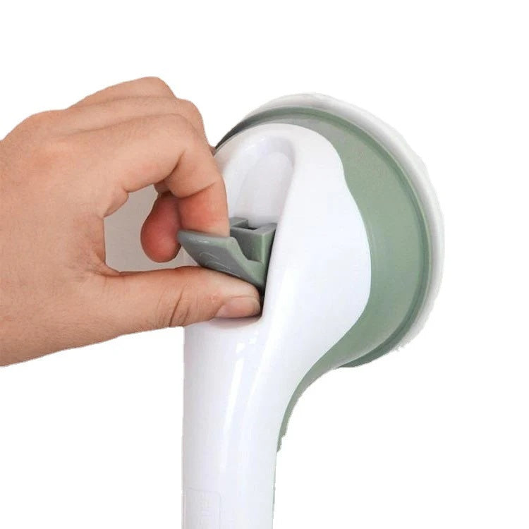 Bathroom safety grab handle with suction cup