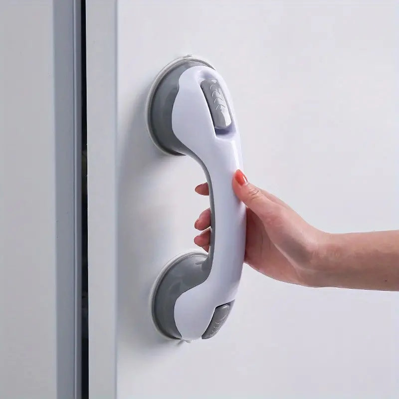 Bathroom safety grab handle with suction cup