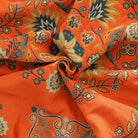 Reversible floral throw blanket for sofa or bed