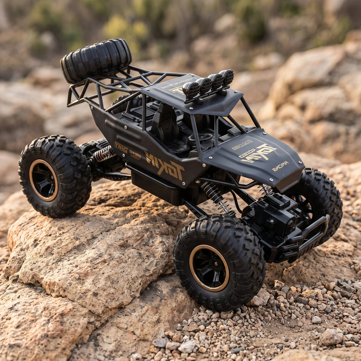 Remote Control Off-Road Car with Four-Wheel Drive - black