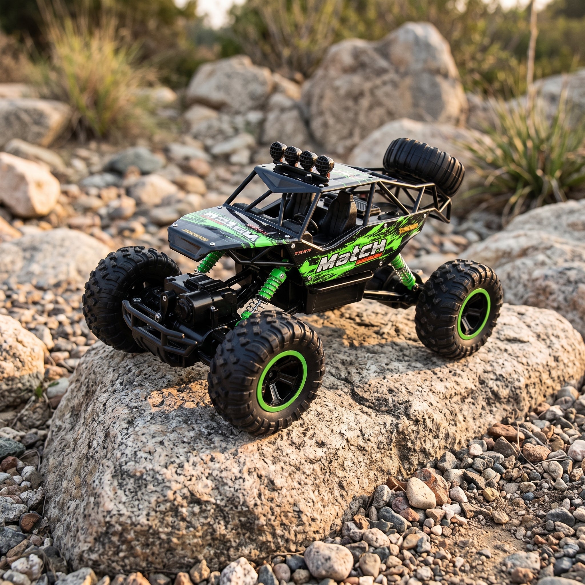Remote Control Off-Road Car with Four-Wheel Drive - green
