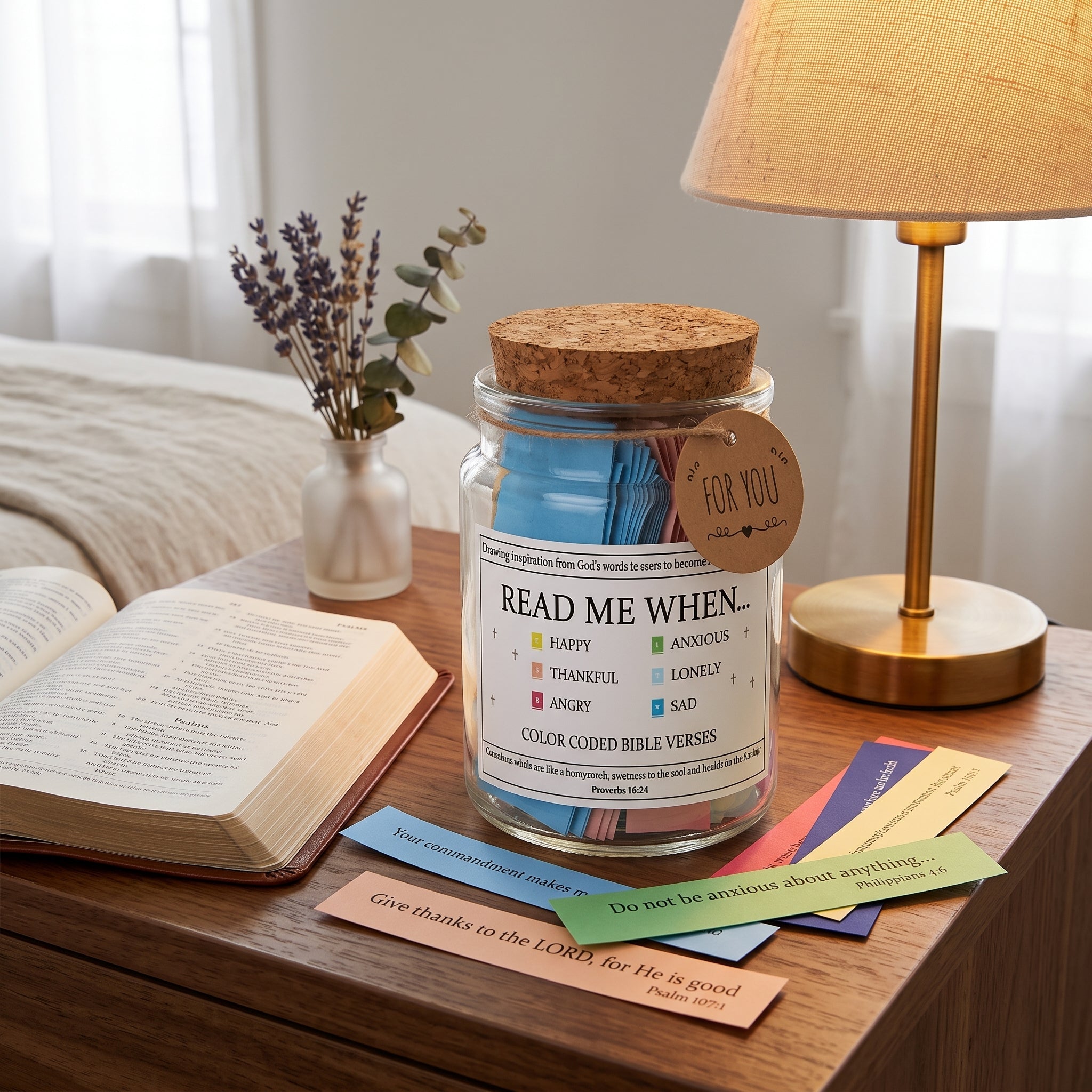 Bible Quote Jar with Daily Inspirational Scripture Messages