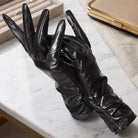 Women's leather winter gloves for driving and walking - black