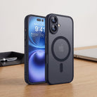 iPhone case with magnetic MagSafe matte finish - black