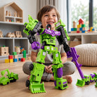 Transforming robot toy with movable parts
